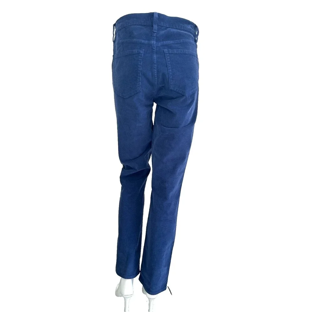 J Crew Re-Imagined Corduroy Pants Slim Straight Stretch Blue Size 29 T 8 EUC